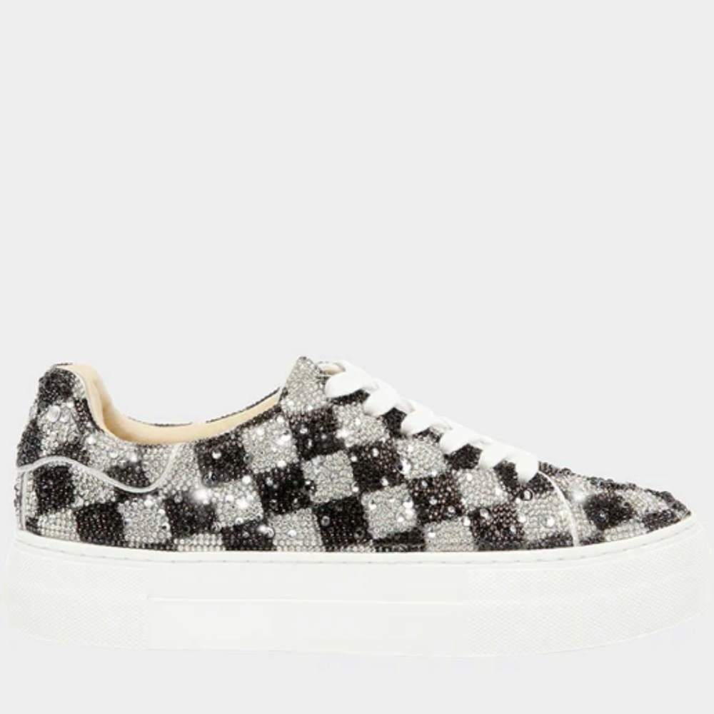 SIDNY rhinestone checker sneakers